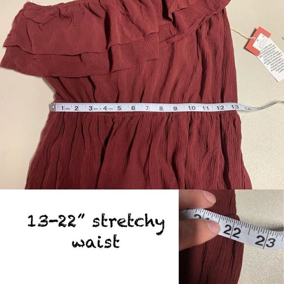 $5 ADD ON ITEM/NWT cold shoulder maroon stretchy dress - Picture 7 of 9